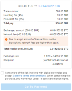 Noble Pro Trades Partners With Coinify To Make Buying Bitcoin Even Easier - Coinify 4 Transaction details 240x300